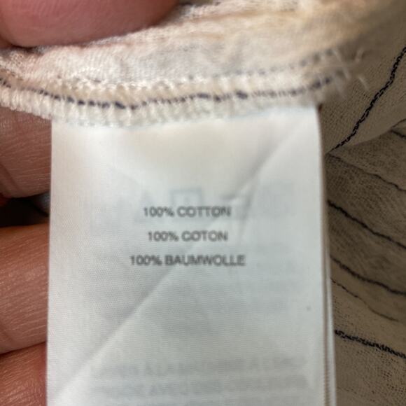 Madewell Tiered Top in Haysboro Stripe White Blue Cotton Size Small - Picture 8 of 8